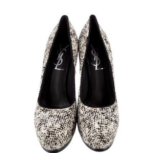 Yves Saint Laurent Tribtoo Women's Black and White Tweed Pumps size 35/5 NEW
